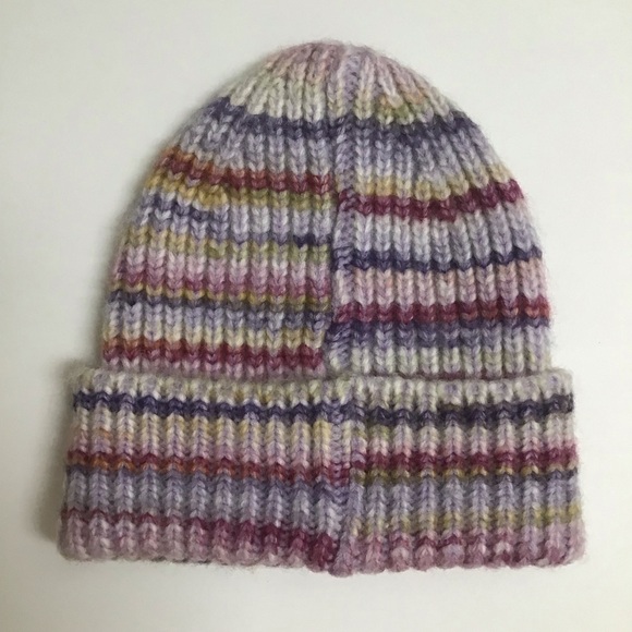 Pastel Knit Hat Gloves SET Ski Cap Beanie & Matching Fingerless Mittens Texting - Picture 7 of 11